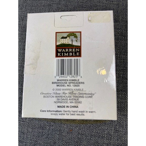 Warren Kimble Birdhouse Spreaders Set 4 Cheese Butter Knives Wood Handle - Picture 3 of 4